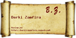 Berki Zamfira névjegykártya